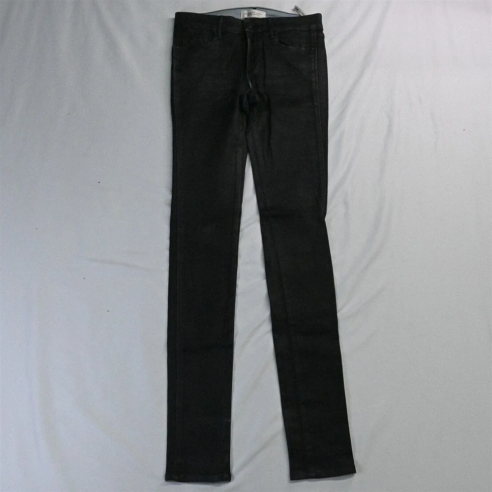 Habitual Tory Burch 26 Eve High Rise Skinny Black Coated Stretch Denim‎ Jeans